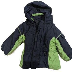 L.L. Bean Zip Up Hooded Parka Jacket Infants 12-18M Blue Green Thinsulate EUC!